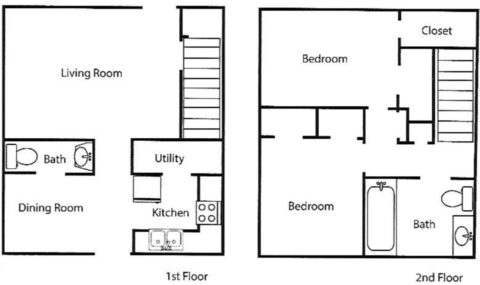 2 Bed / 1½ Bath / 1063 ft² / Availability: Not Available / Carrying Charge 597.00