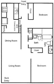 2 Bed / 1½ Bath / 936 ft² / Availability: Not Available / Carrying Charge 632.00